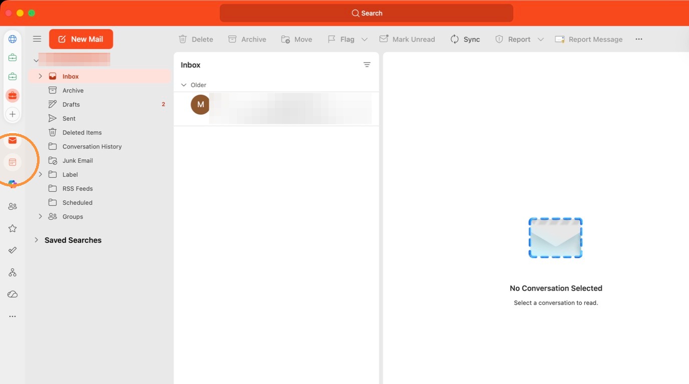 Screenshot for step 1: Navigate to the Calendar view