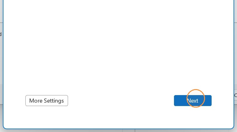 Screenshot for step 6: Click "Next"