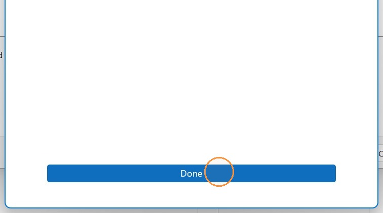 Screenshot for step 7: Click "Done"